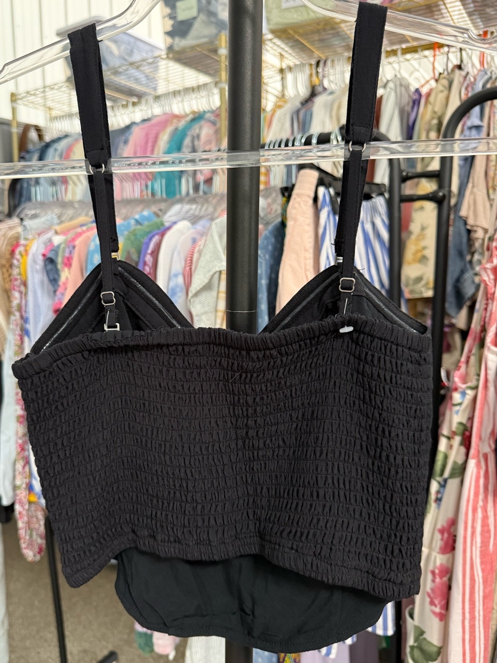 Abercrombie & Fitch Black Smocked Tank Top - Picture 2 of 3